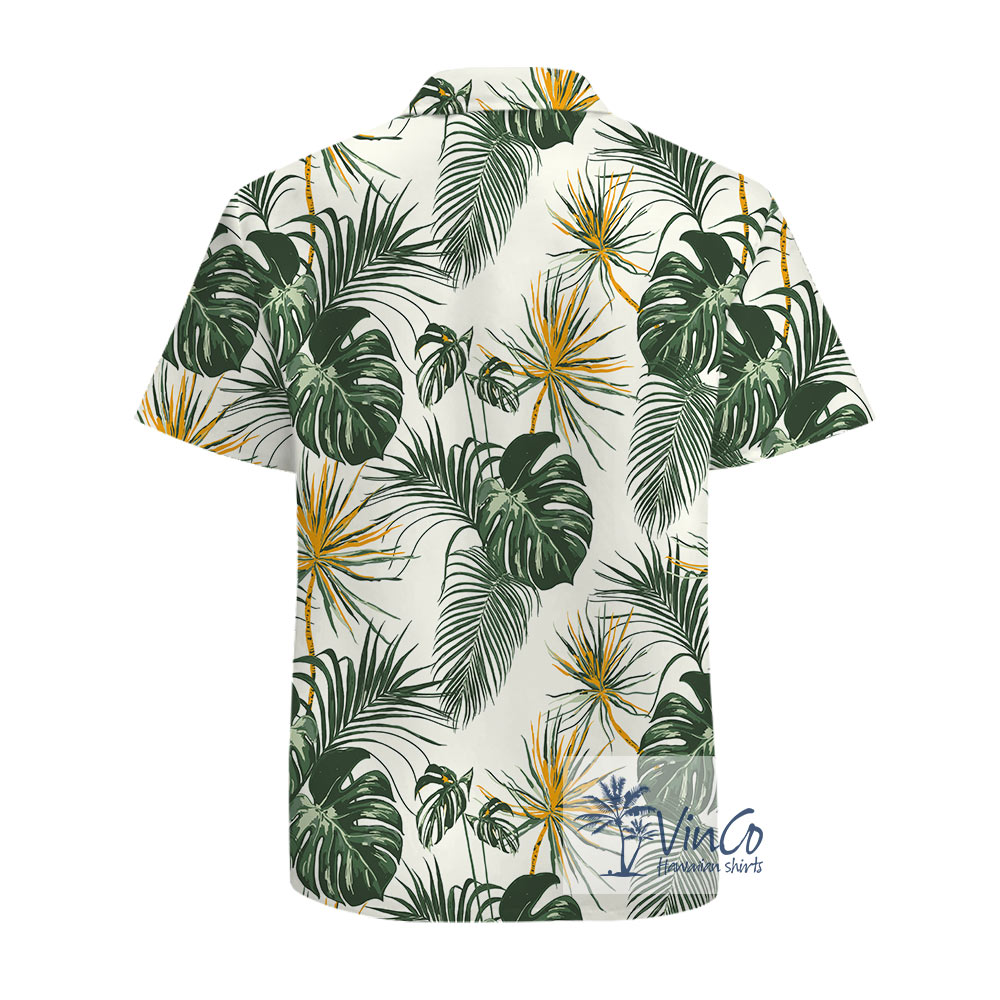 Tropical Leaf Hawaiian Cotton Shirt For Summer