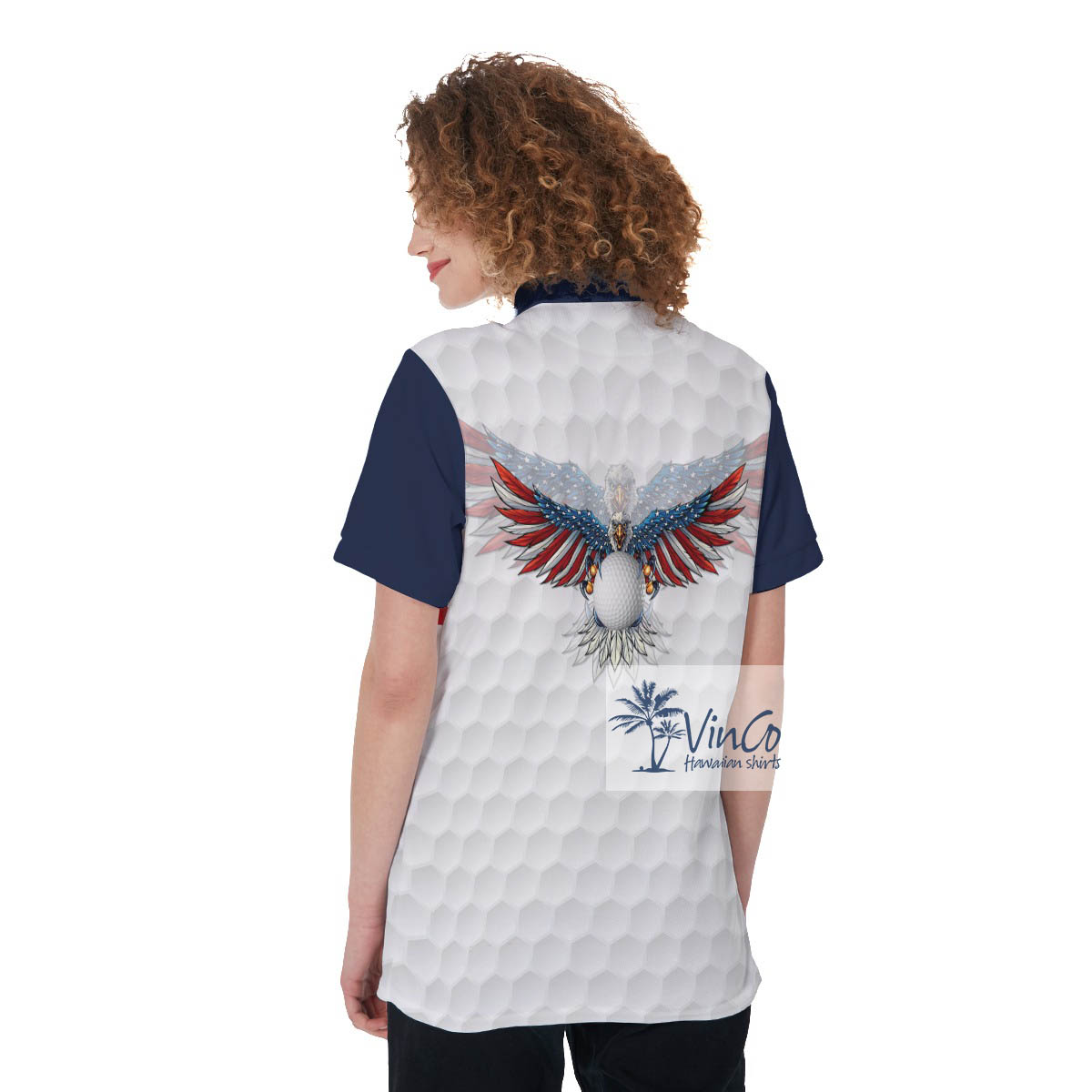 American Eagle Women's Golf Shirt With Custom Name