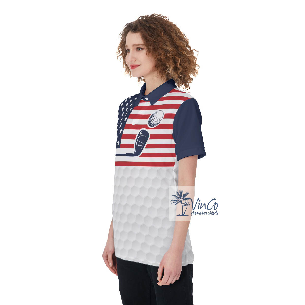American Eagle Women's Golf Shirt With Custom Name