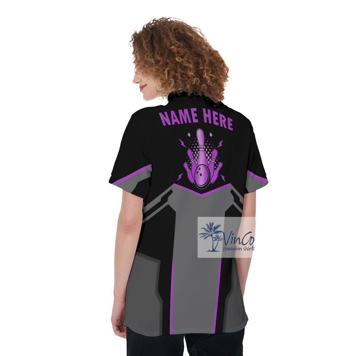 Custom Name And Team Name Women's Bowling Shirt
