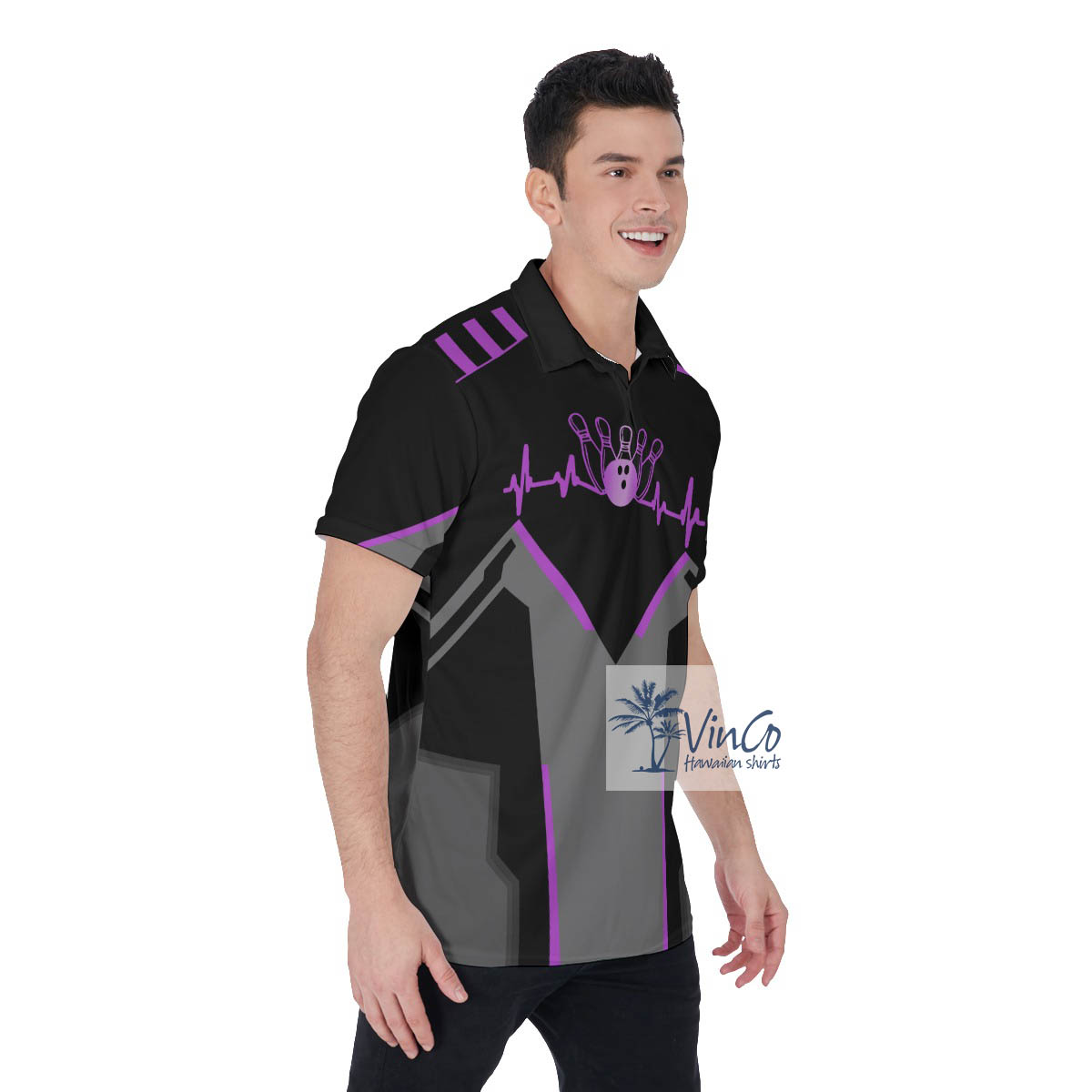 Custom Name Men's Bowling Shirt