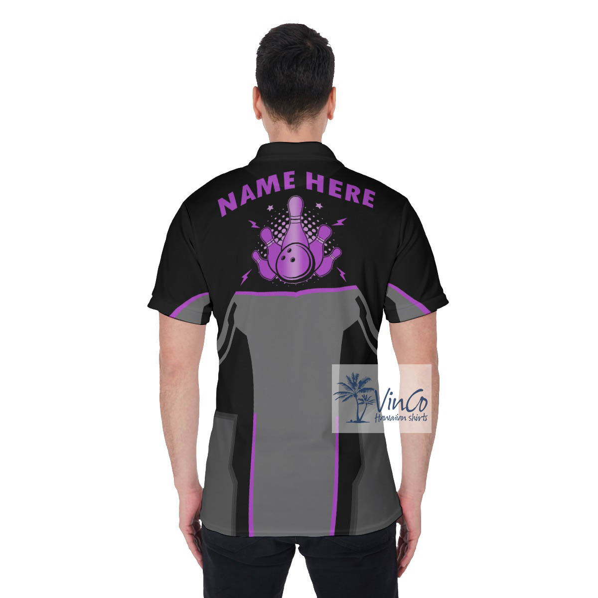 Custom Name Men's Bowling Shirt