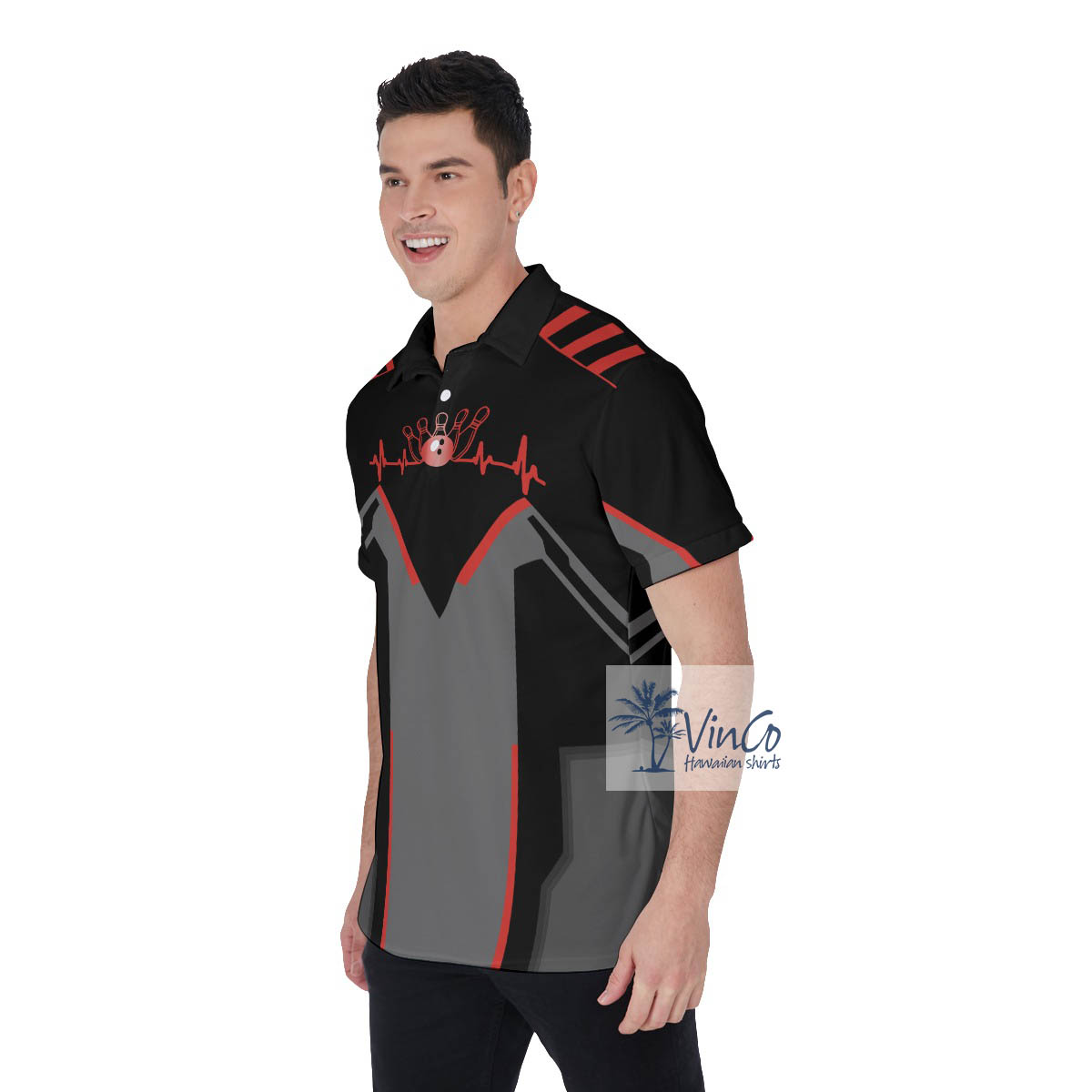 Personalized Bowling Heartbeat Team Bowlers Shirt With Name