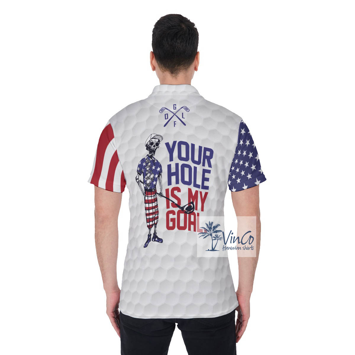 Funny Skeleton Your Hole Is My Goal Golf Shirt With Custom Name
