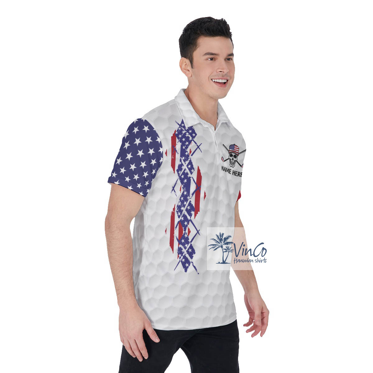 Funny Skeleton Your Hole Is My Goal Golf Shirt With Custom Name