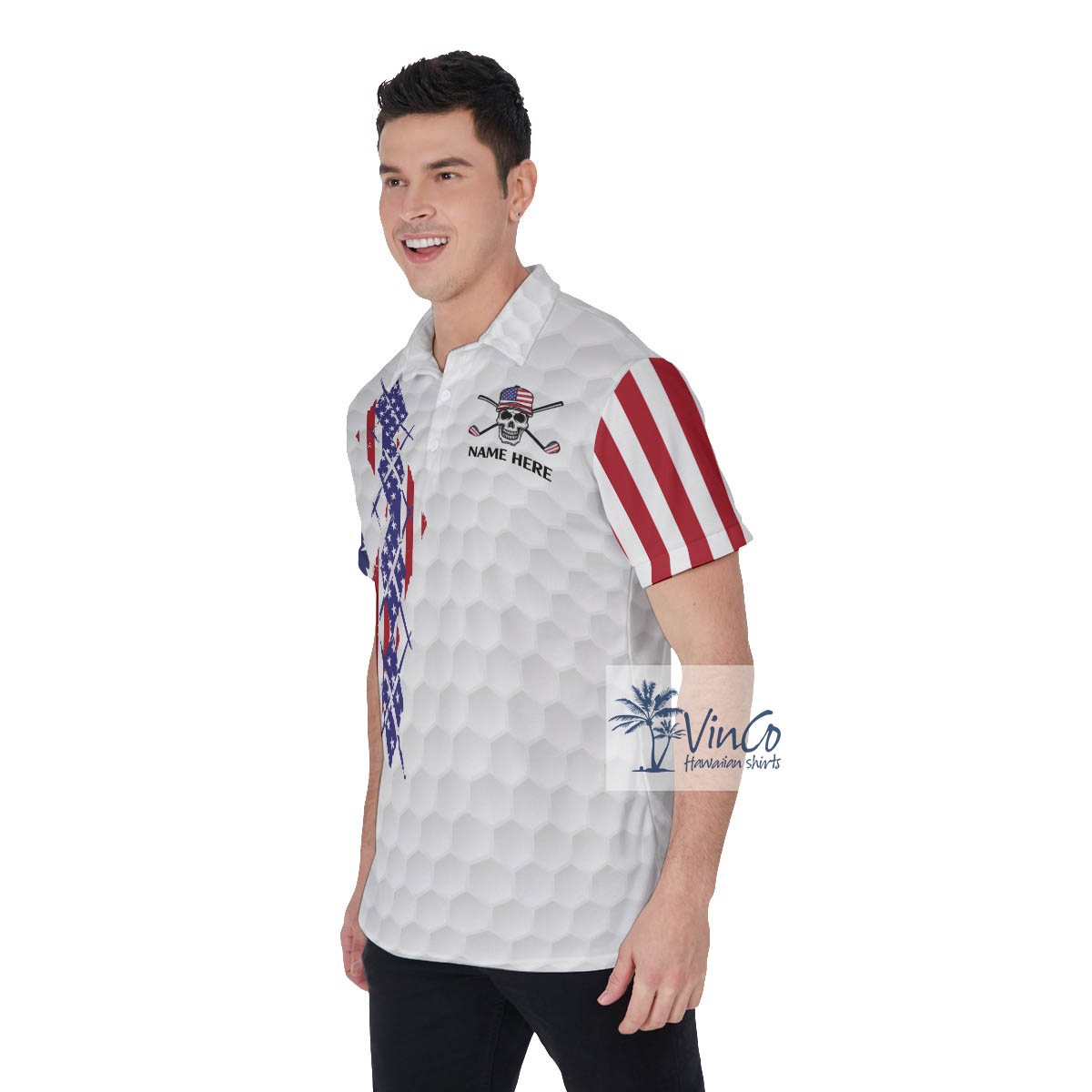 Funny Skeleton Your Hole Is My Goal Golf Shirt With Custom Name
