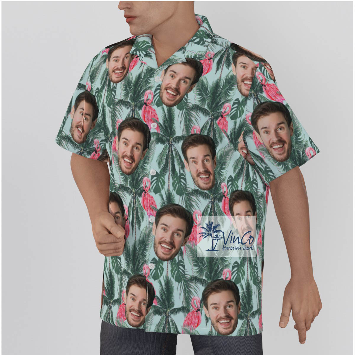 Custom Tropical Button Up Shirt With Multiple Faces For Men