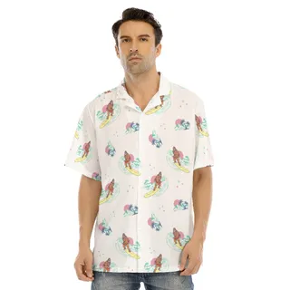 Bigfoot Surfing Hawaiian Shirt For Men
