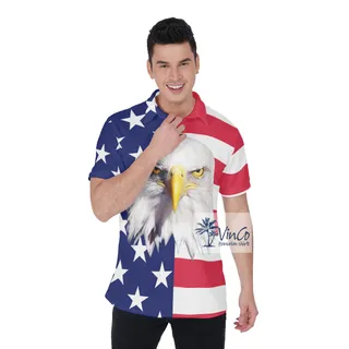 American Eagle Hawaiian Polo Golf Shirt For Men