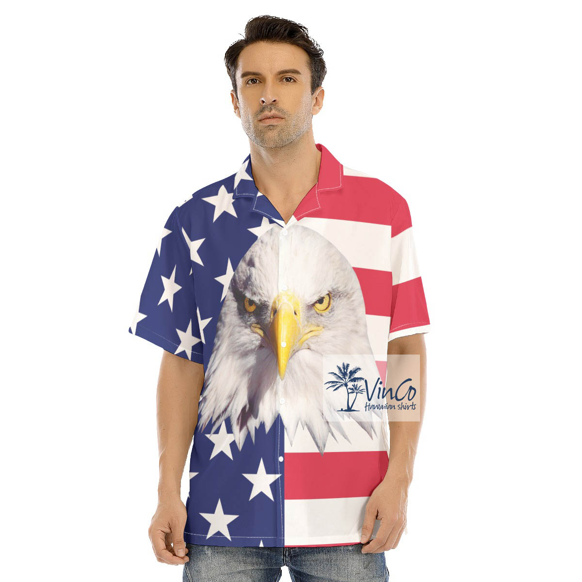 American Eagle Hawaiian Shirt 4th Of July Patriotic Shirt - variant image 1
