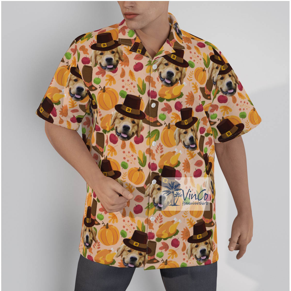 Custom Thanksgiving Hawaiian Shirt With Dog Face - variant image 1