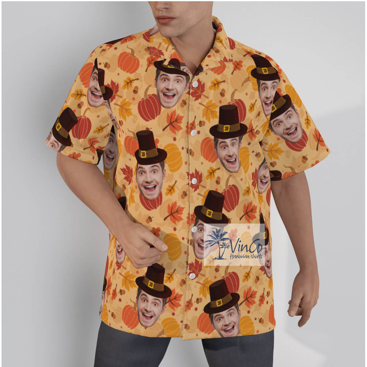 Custom Face Pumpkins Hawaiian Shirt - variant image 1