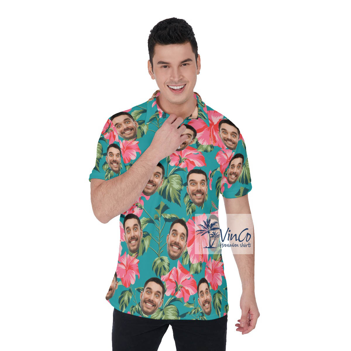 Personalized Photo Faces Polo Golf Shirt For Men - variant image 1
