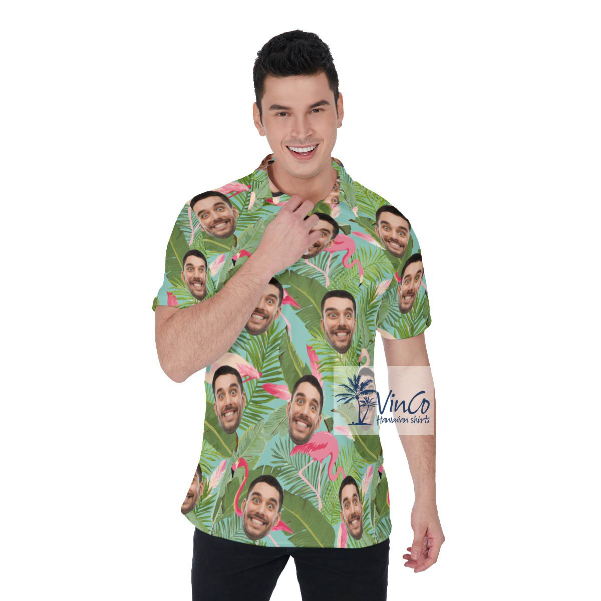 Tropical Custom Hawaiian Polo Golf Shirt For Men - variant image 1