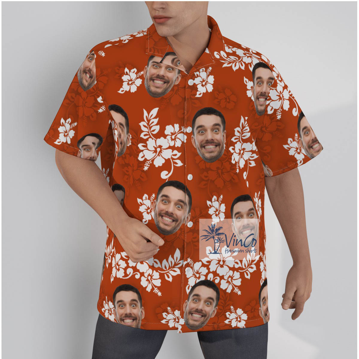 Funny Custom Face Vintage Hibiscus Hawaiian Shirt - variant image 1