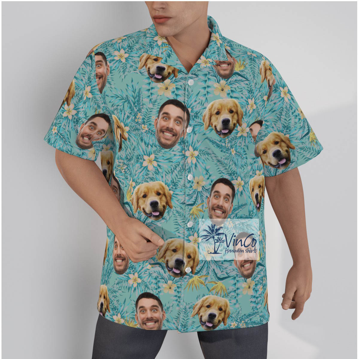Your Face Tropical Collar Shirt All Over Print Hawaiian Shirt - variant image 1