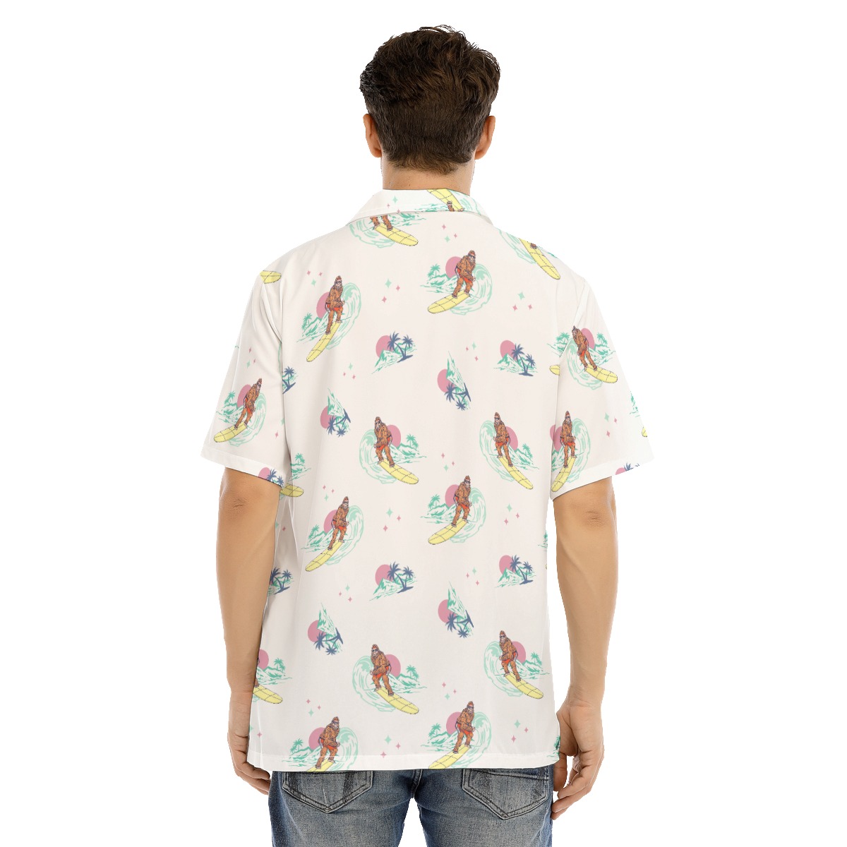 Bigfoot Surfing Hawaiian Shirt For Men