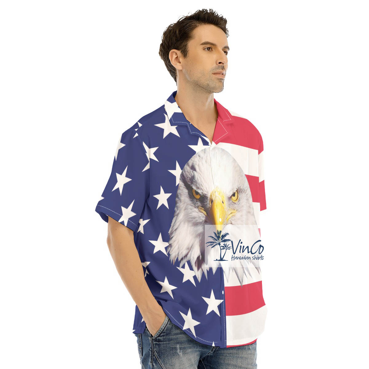 American Eagle Hawaiian Shirt 4th Of July Patriotic Shirt