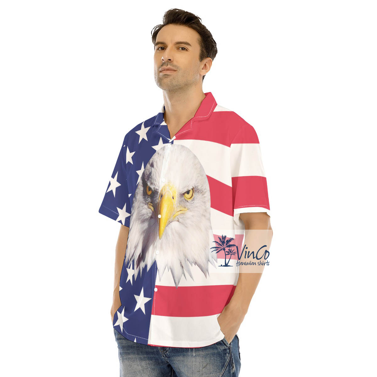 American Eagle Hawaiian Shirt 4th Of July Patriotic Shirt
