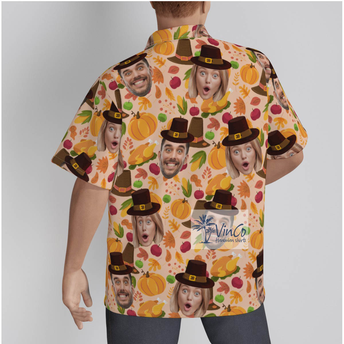 Custom Multiple Faces Thanksgiving Hawaiian Shirt