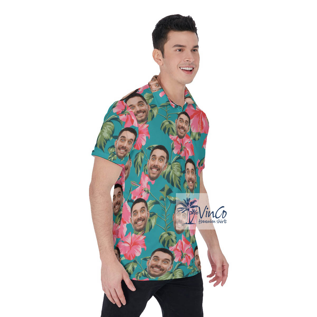 Personalized Photo Faces Polo Golf Shirt For Men