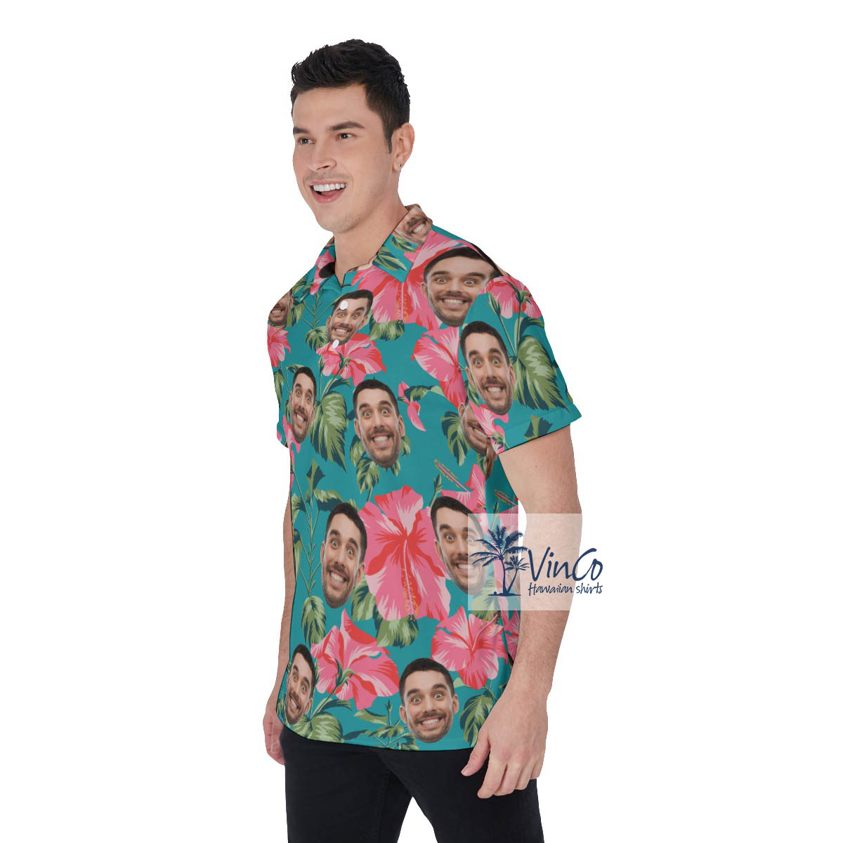 Personalized Photo Faces Polo Golf Shirt For Men