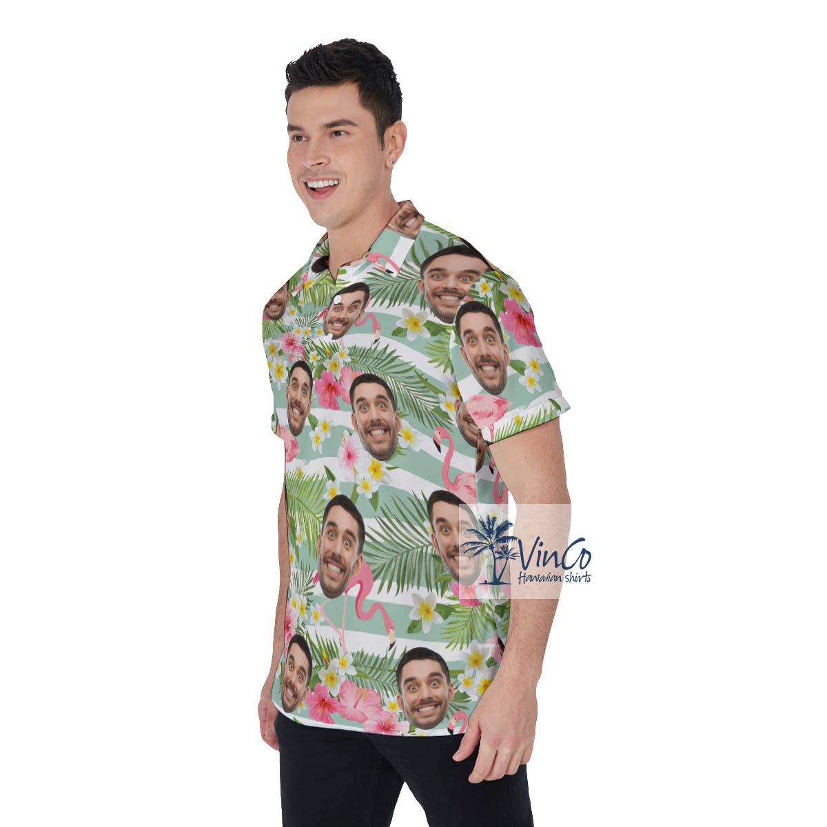 Custom Your Faces Aloha Golf Shirt For Men