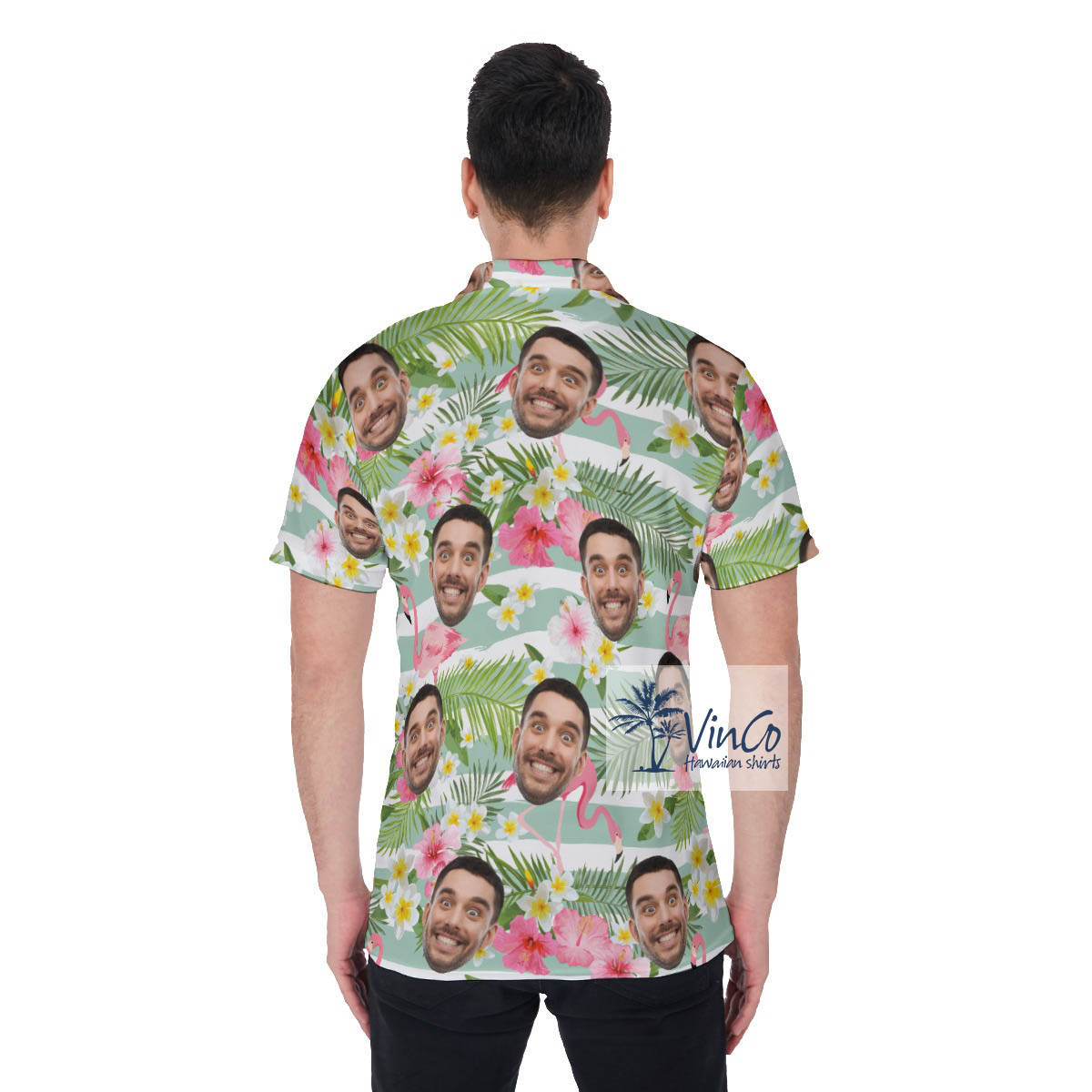 Custom Your Faces Aloha Golf Shirt For Men