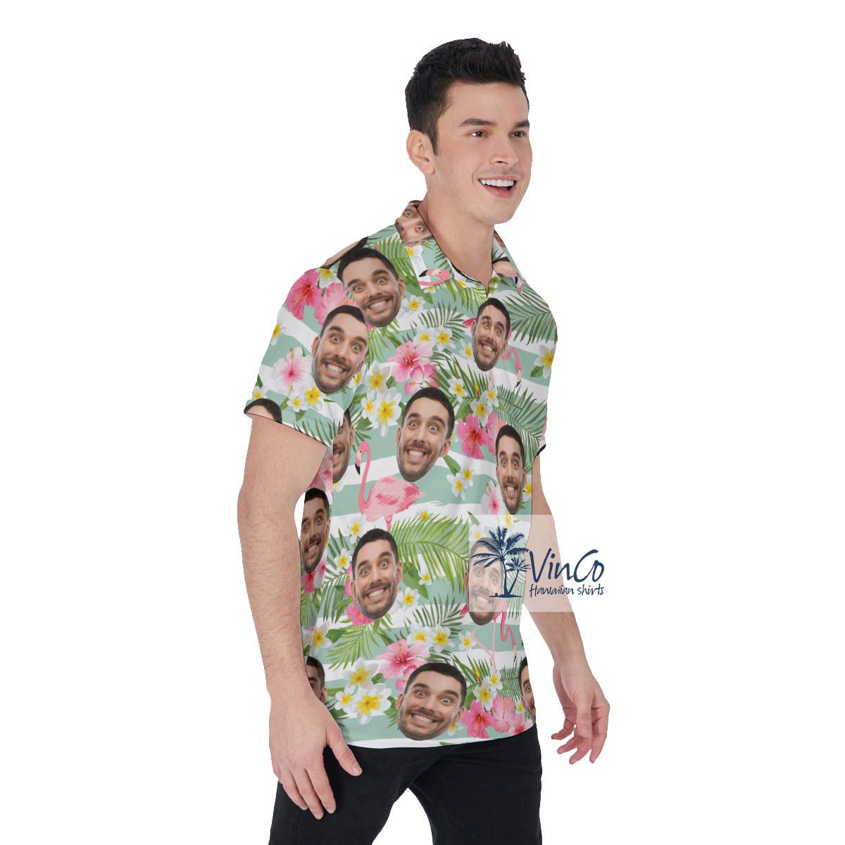 Custom Your Faces Aloha Golf Shirt For Men