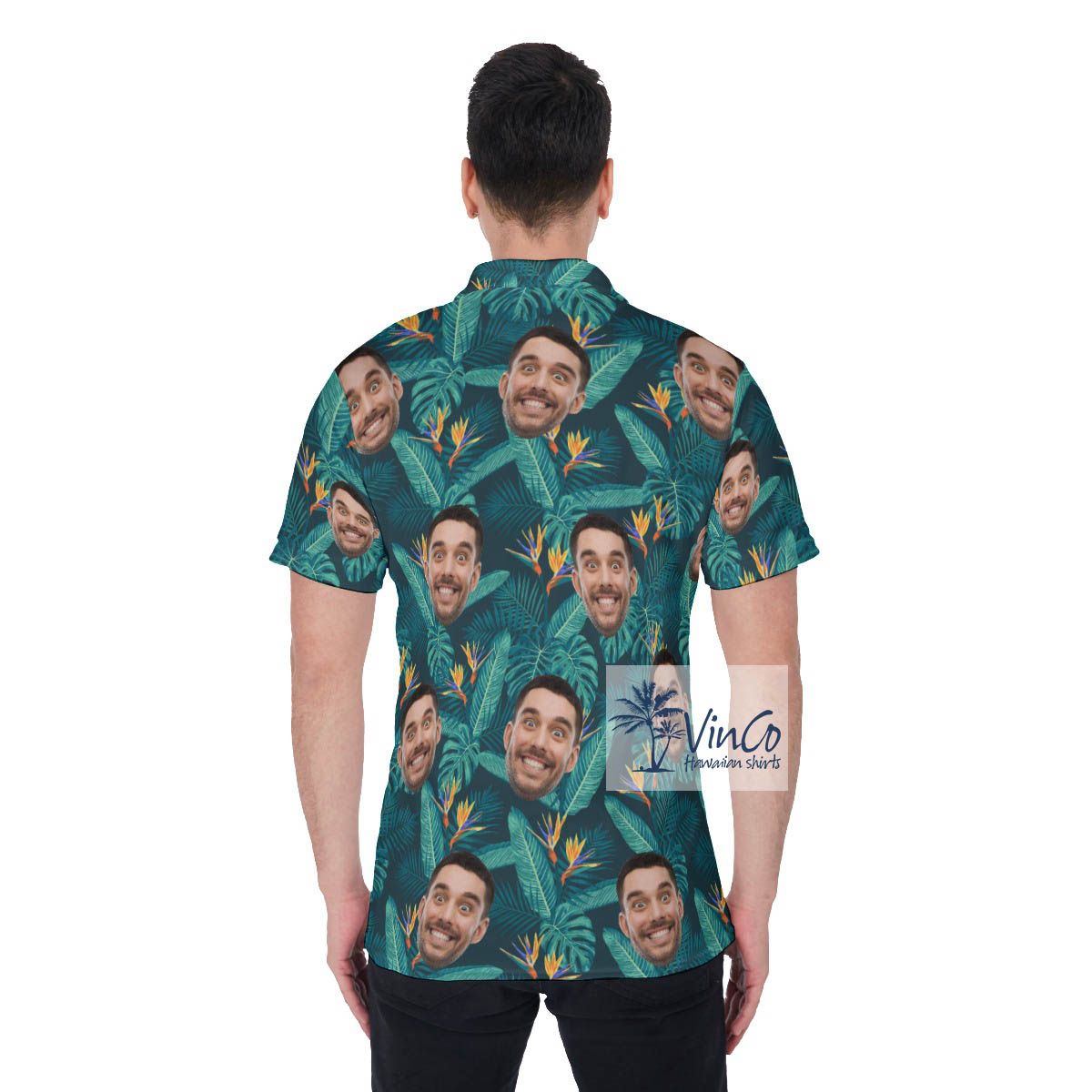 Custom Multiple Faces Tropical Polo Shirts