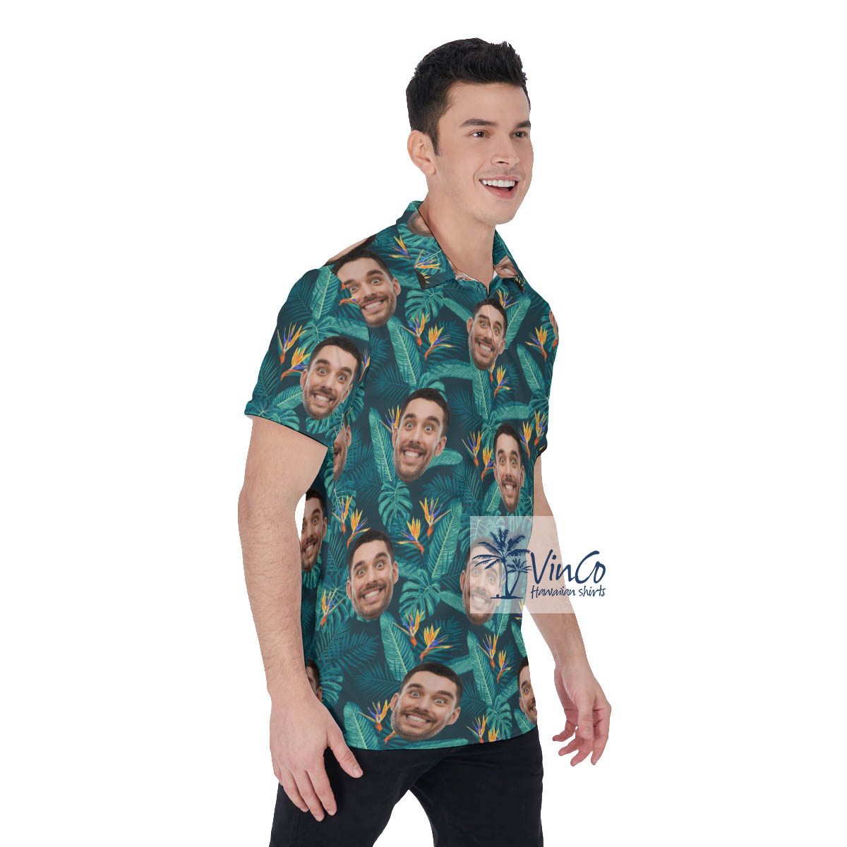 Custom Multiple Faces Tropical Polo Shirts