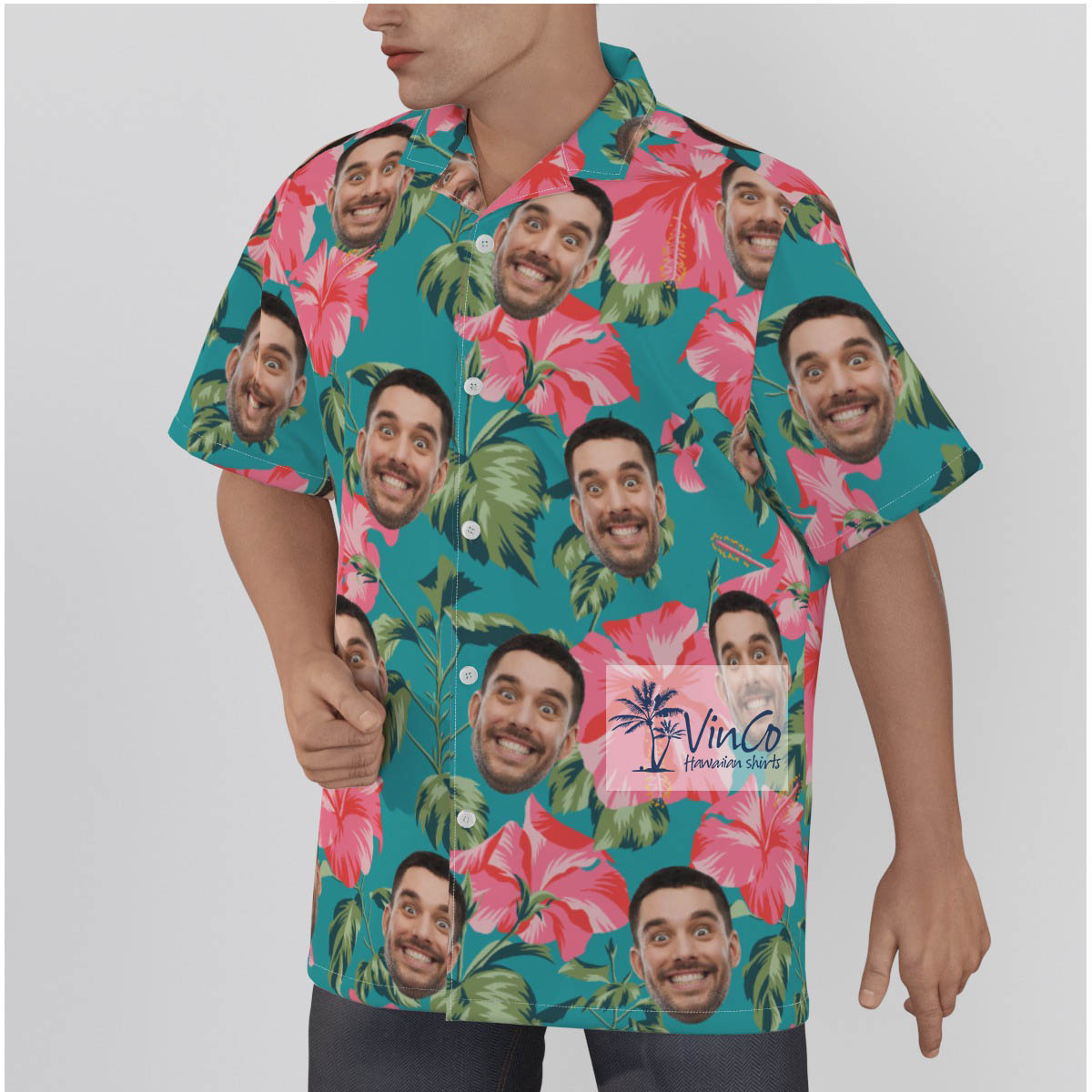 Personalized Photo Faces Custom Face Hawaiian Shirt