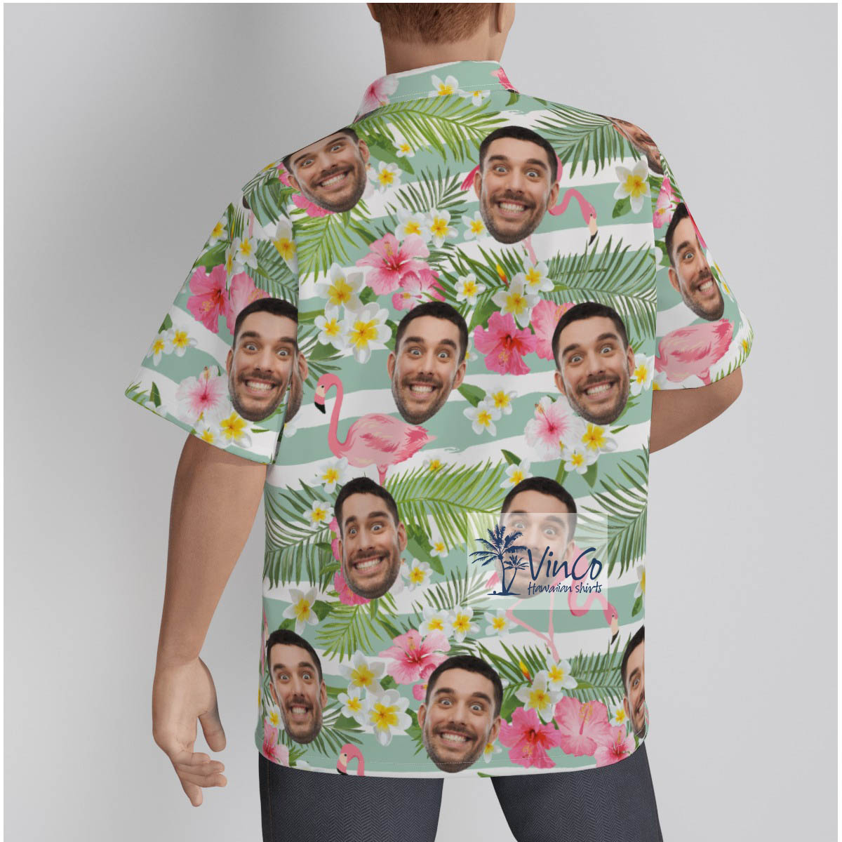 Flamingo Custom Hawaiian Shirts With Faces