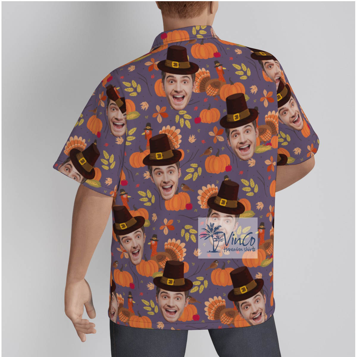 Funny Custom Face Thanksgiving Hawaiian Shirt