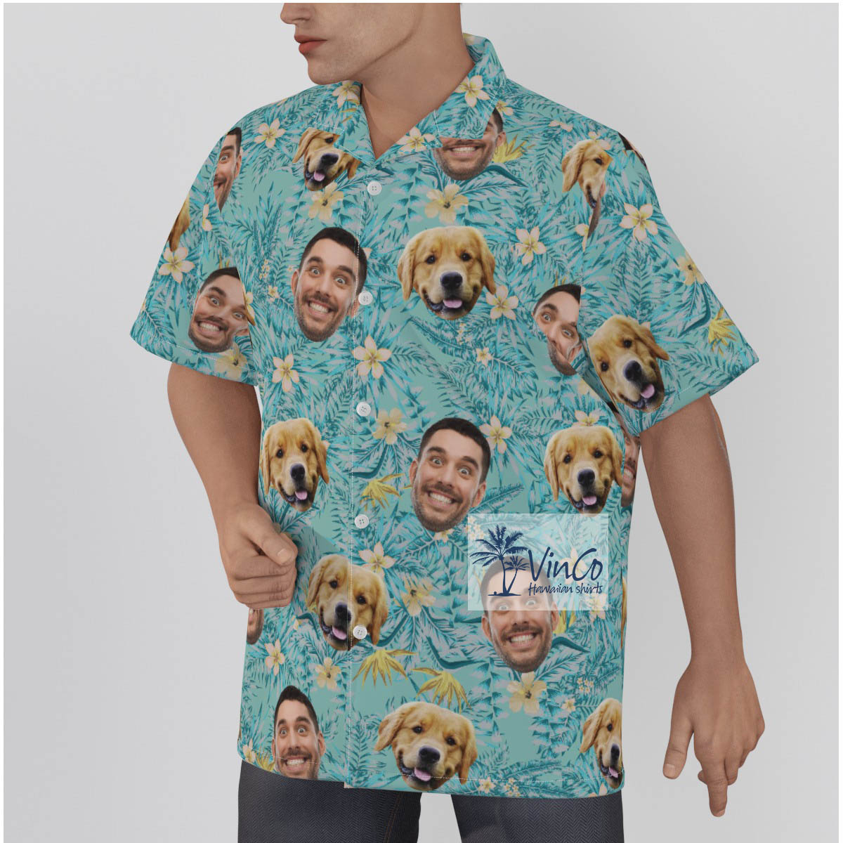 Your Face Tropical Collar Shirt All Over Print Hawaiian Shirt