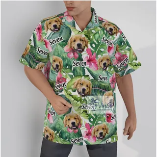 Tropical Hibicus Custom Face With Name Hawaiian Shirt