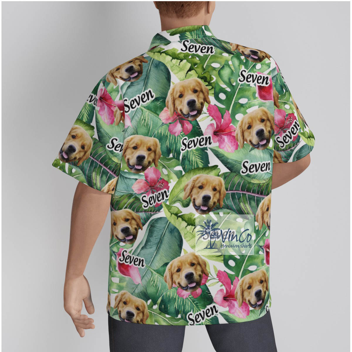 Tropical Hibicus Custom Face With Name Hawaiian Shirt