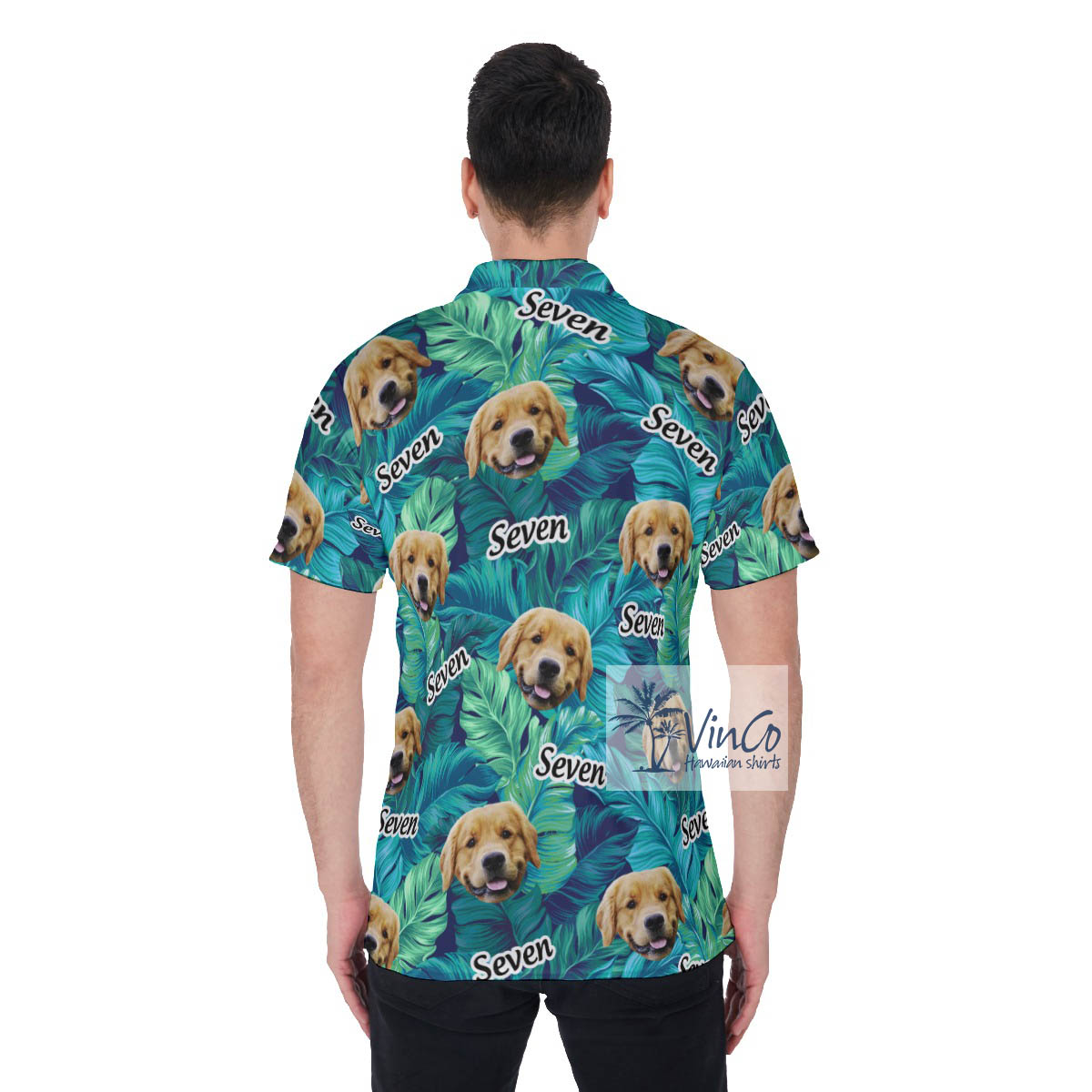 Tropical Leave Hawaiian Polo Shirt With Custom Face And Name