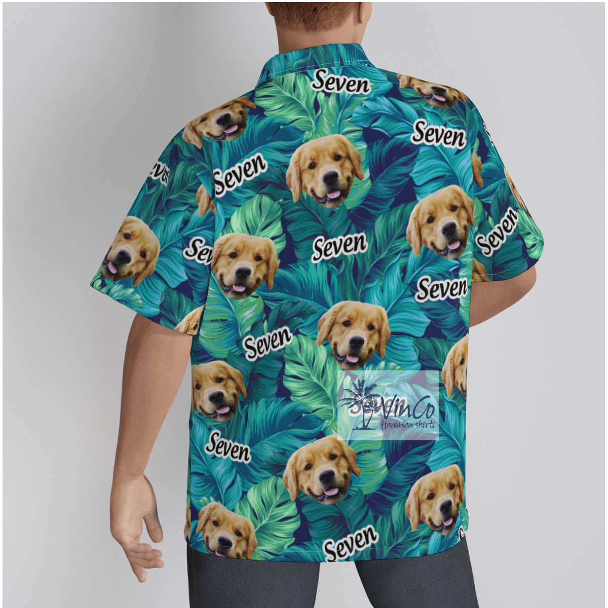 Custom Face And Name Tropical Leave Hawaiian Shirt