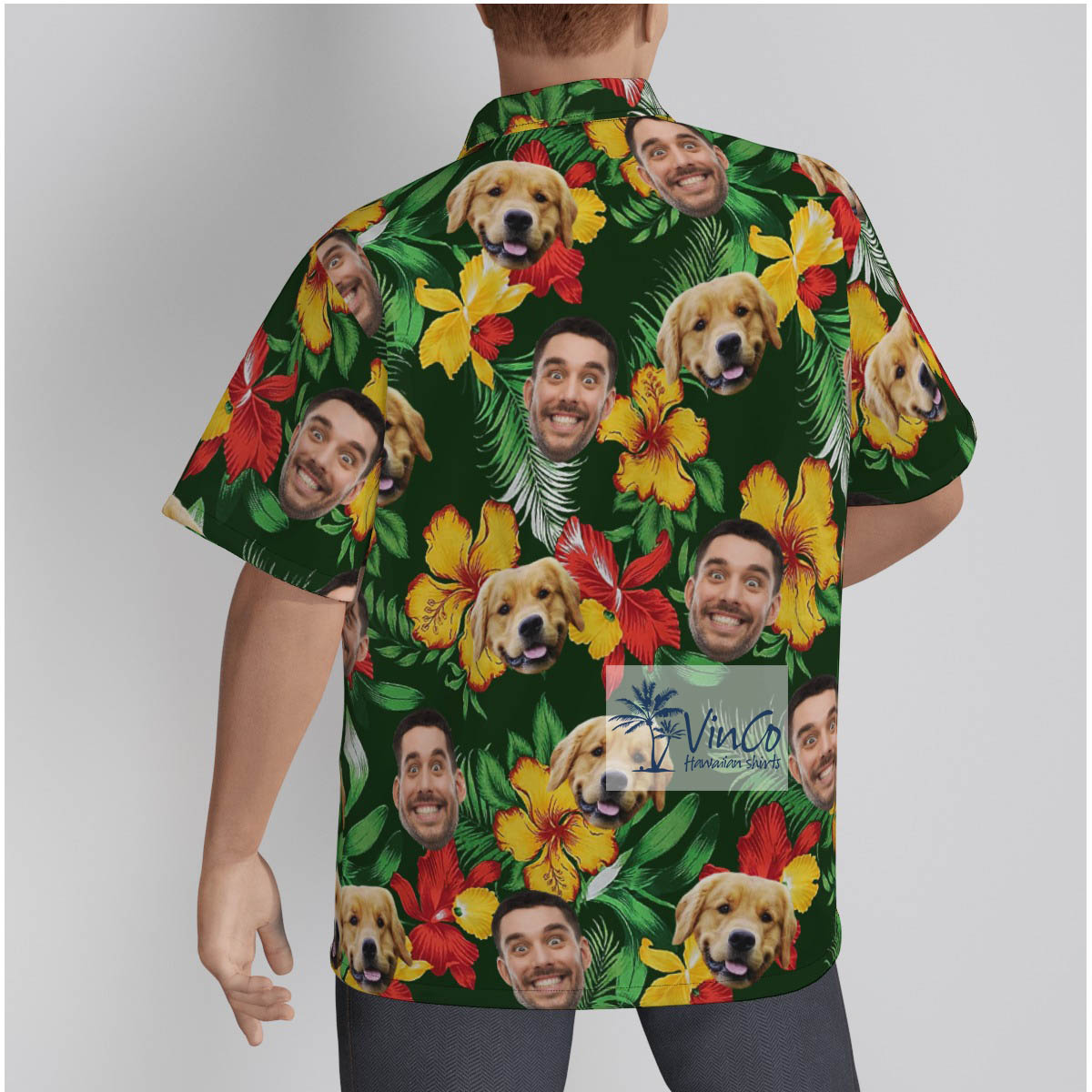 Custom Hawaiian Shirt With Face Dog And Owner
