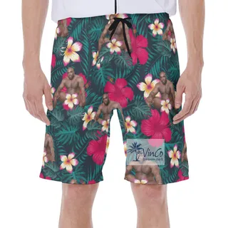 Barry Woo Floral Print Hawaiian Swim Trunks For Men