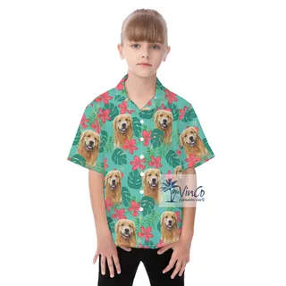 Custom Pet Faces Aloha Shirt For Kids