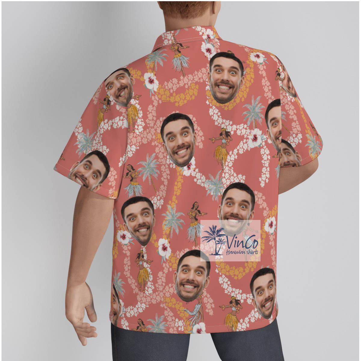 Funny Custom Face Hula Girl Vintage Hawaiian Shirt