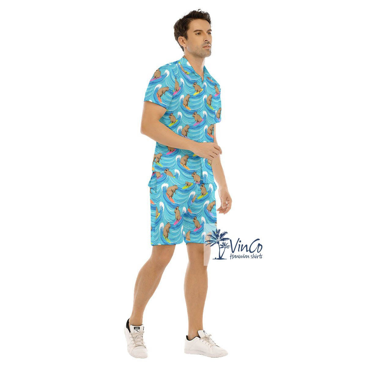 Funny Capybara Summer Hawaiian Shirt Set For Beach Vacation