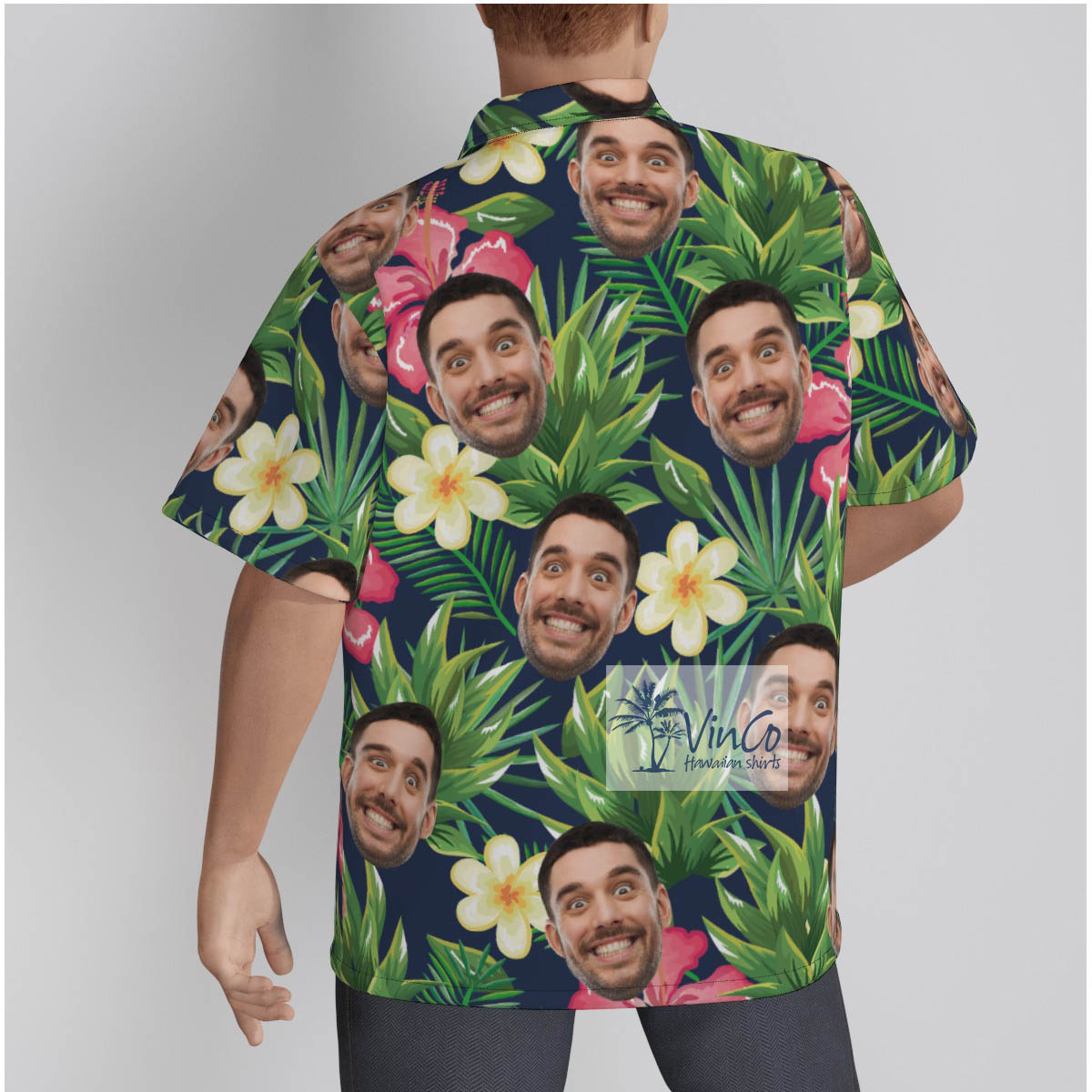 Customize Tropical Hibiscus Hawaiian Shirt With Face