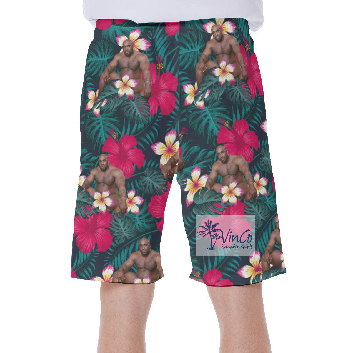 Barry Woo Floral Print Hawaiian Swim Trunks For Men