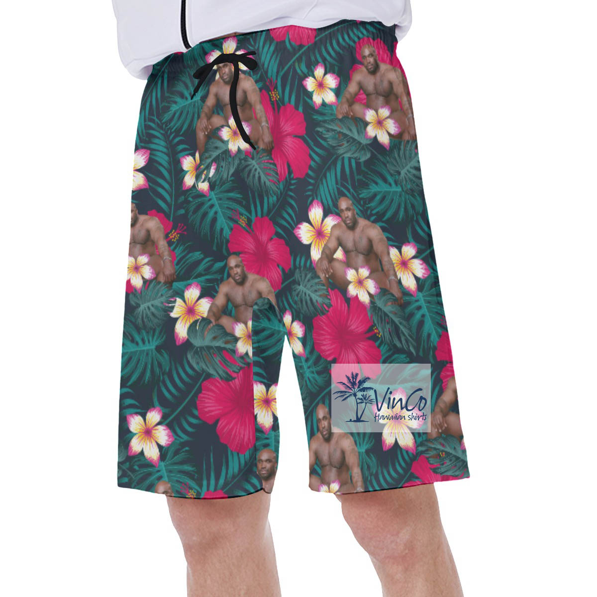 Barry Woo Floral Print Hawaiian Swim Trunks For Men