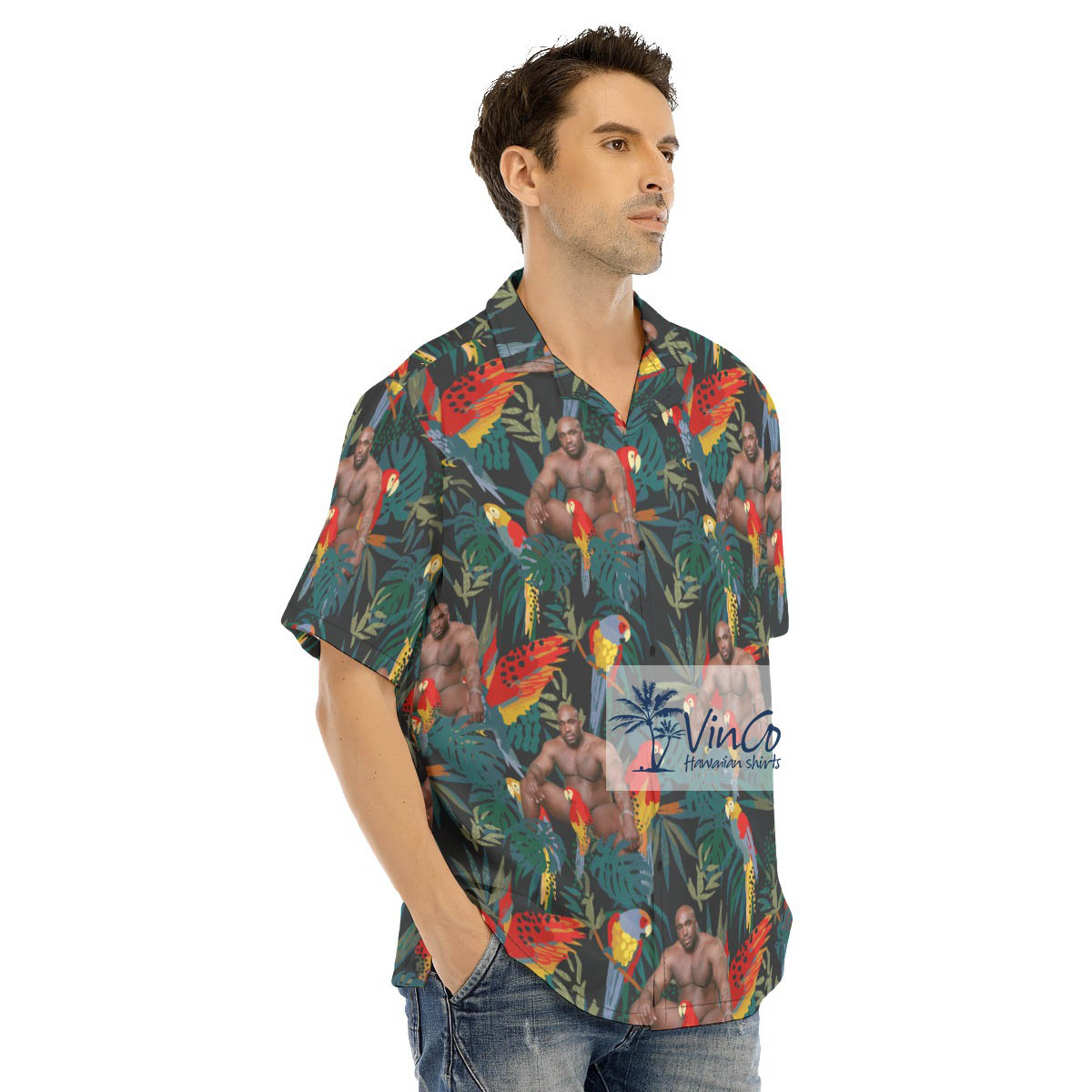 Unique Barry Wood Tropical Button Shirt For Men
