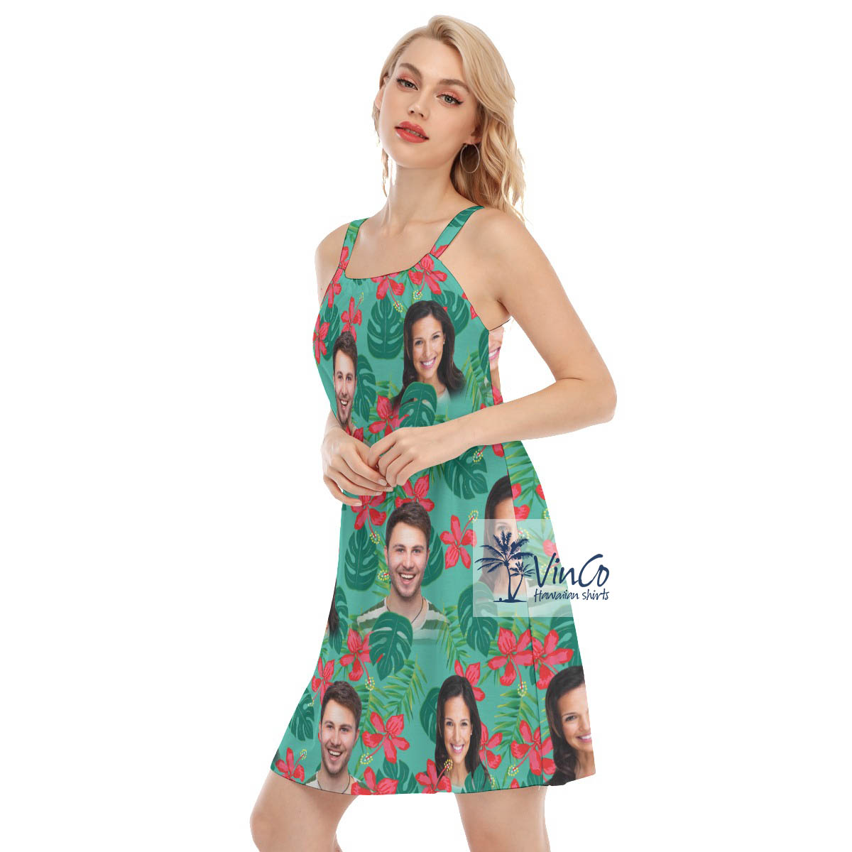 Custom Your Faces Hawaiian Summer Dress For Women