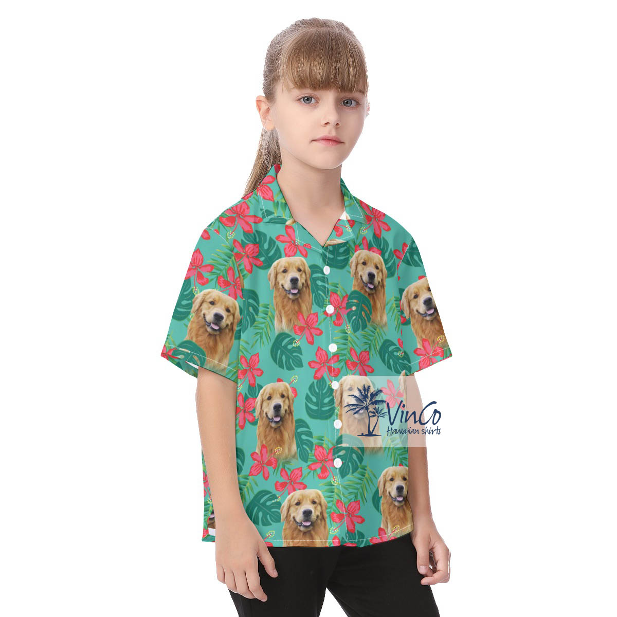 Custom Pet Faces Aloha Shirt For Kids
